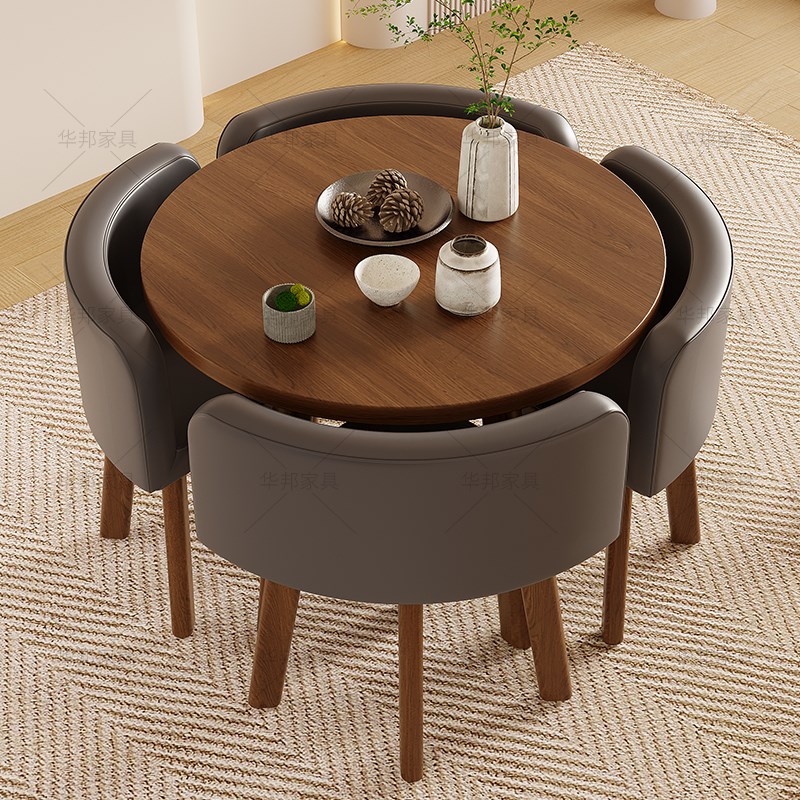 北欧餐桌椅组合家用饭桌餐厅方桌接待桌茶桌办公会客X圆形洽谈桌