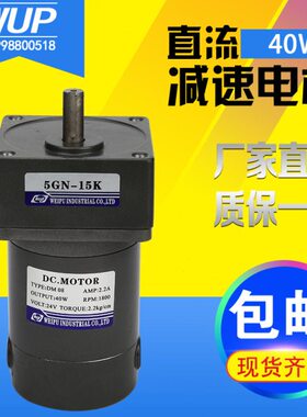 伟普微型有刷直流电机12v24v40w齿轮直流减速调速电机正反转1800r