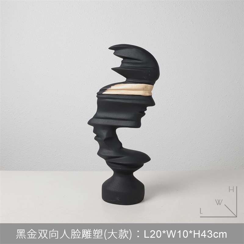 现代简约软装饰k售楼处样板间家居客厅创意艺术抽象人像雕塑摆件