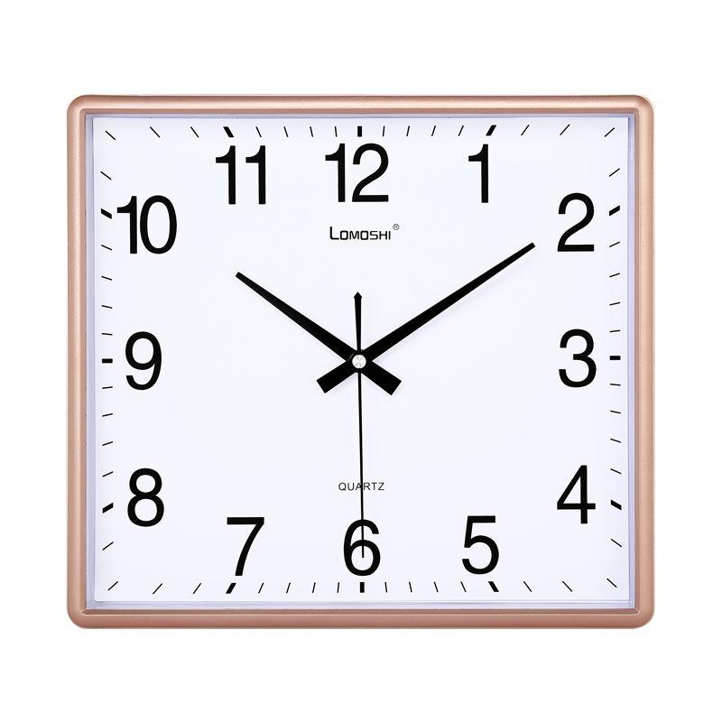 方形电子钟表挂钟客厅静音家用简约创意J时尚免打孔石英钟表挂墙
