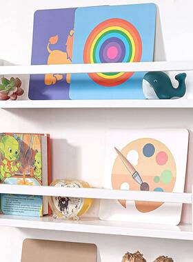 【折扣价】3pcs实木搁板儿童杂志绘本收纳壁挂书架玩偶摆件储物置