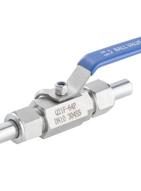 304不锈c钢焊接式六角气源球阀Q21F/Q21SA-64P外螺纹活接对焊球阀