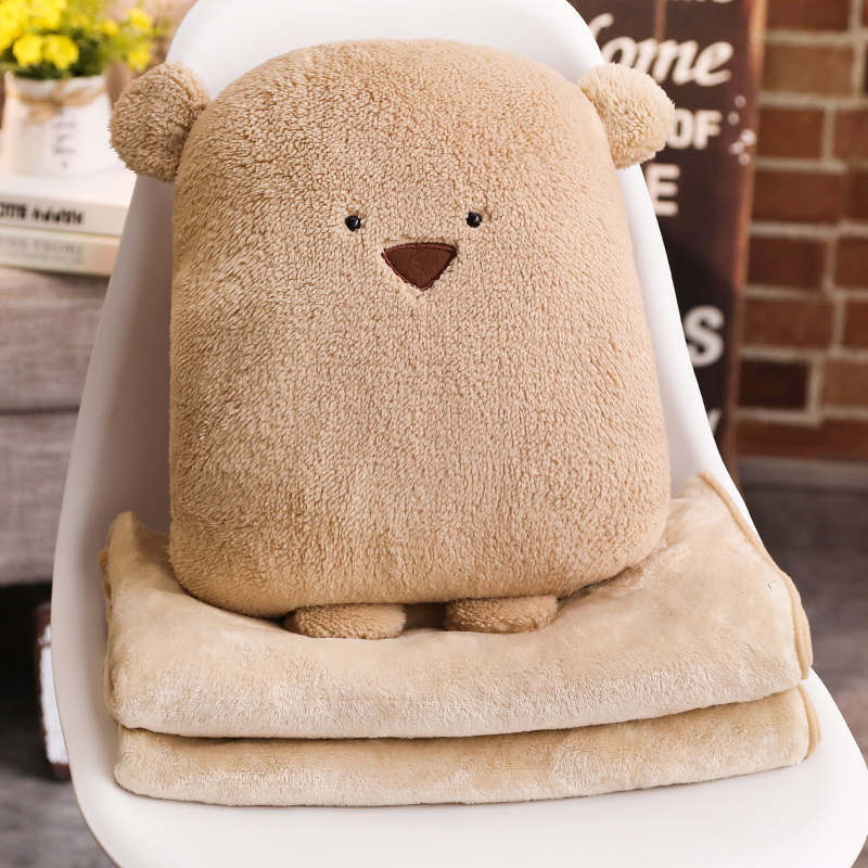 车折叠毯子抱枕被子两用靠枕靠垫多功能三合一办R公室午睡暖手抱