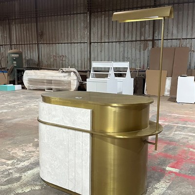 公司前台接待台售楼部大理石吧台医G美中心酒店水吧台会所收银台