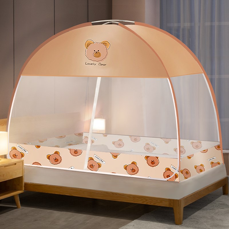 家用免安装蒙古包蚊帐防蚊防摔202E4新款学生宿舍卧室折叠床上帐