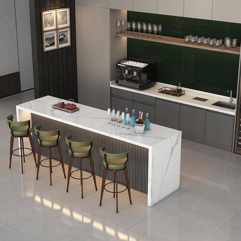 公司水吧接待台酒吧咖啡厅大u理石茶水间商用吧台休闲区loft吧台