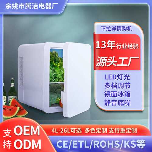 4L玻璃门车载冰箱大容量冰柜家用美妆DC冰箱厂家直发支持跨境代发