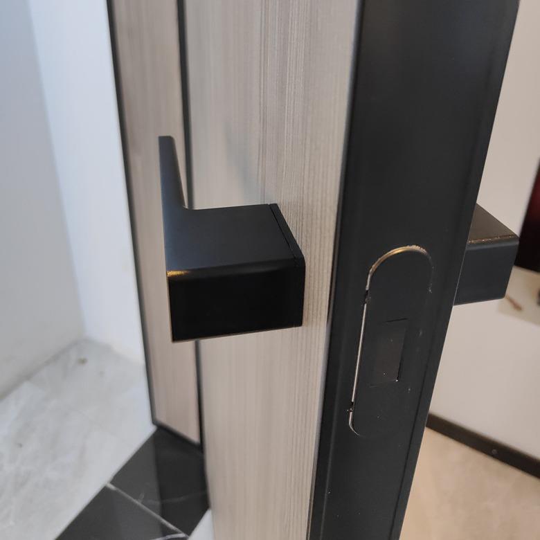 极简室内卧室房门锁暗藏钥匙一字木门现代简约磁吸静音通用门把手