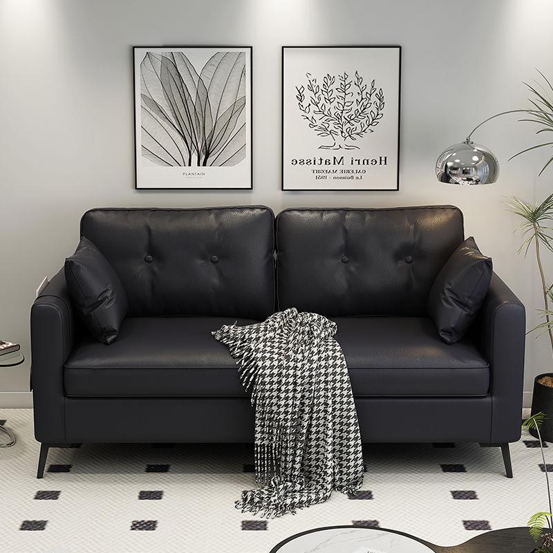 现代办公室沙发客厅小户型简约商务接待服装店公寓意式皮艺沙发