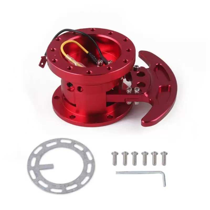 铝合金改装竞技赛车方向盘底座快拆 金属转接增高垫通用折叠拨片