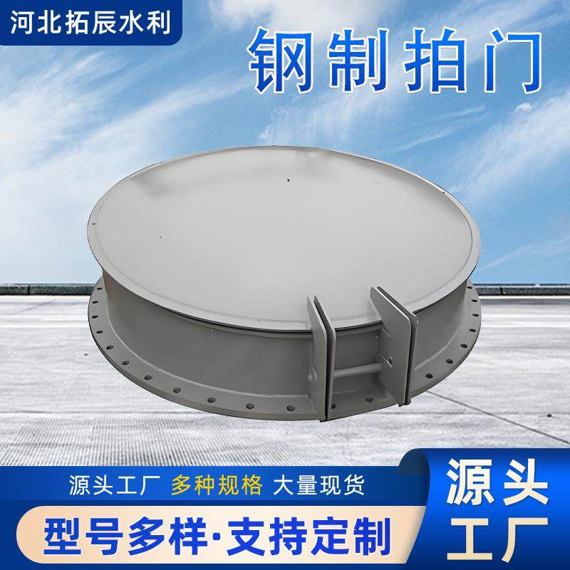 钢制拍门厂家对开侧翻拍门DN600防倒灌市政污水管道圆形拍门