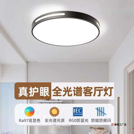 中山卧室客厅餐厅过道灯具节能超亮LED吸顶灯简易圆型新优选