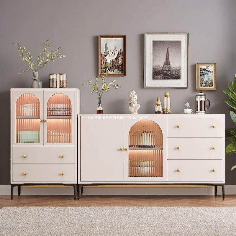 奶油风餐边柜橱柜碗柜茶水柜北欧风客厅收纳柜靠墙多功能储物柜,电子元器件市场,其它元器件,淘宝优惠券,粉丝福利购,淘宝优惠卷