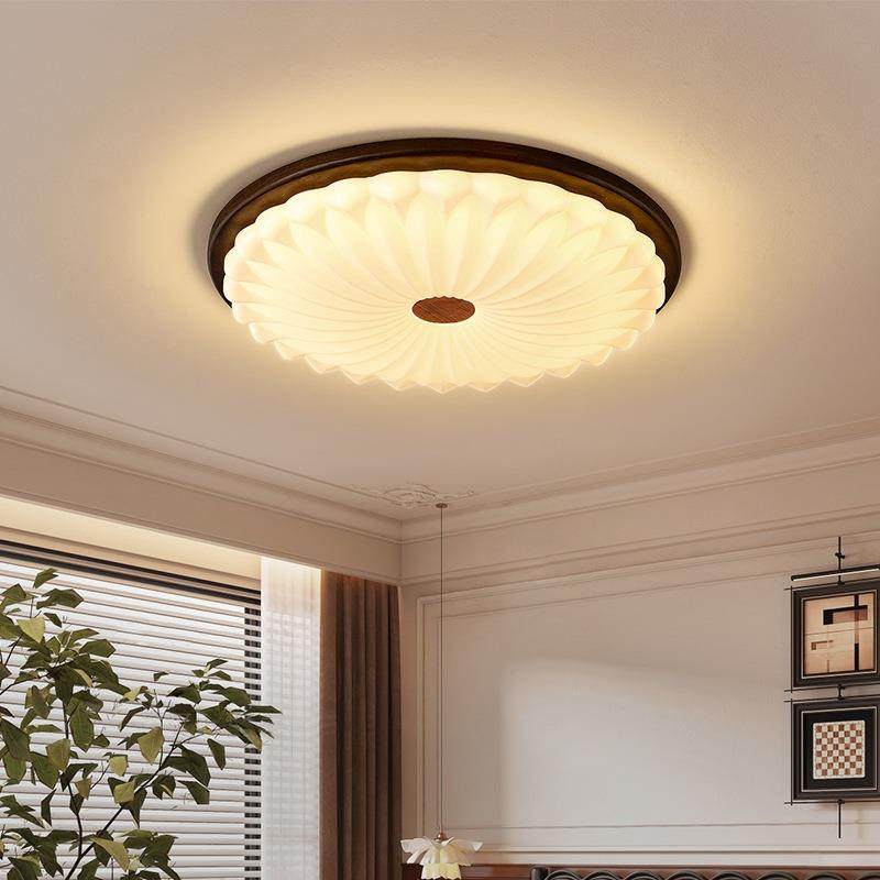 卧室灯法式中古胡桃木色圆形吸顶灯2025新款简约现代复古led灯具,电子元器件市场,其它元器件,淘宝优惠券,粉丝福利购,淘宝优惠卷