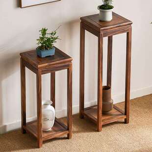 胡桃木花架子客厅实木落地新中式花几客厅阳台高端花盆景架置物架