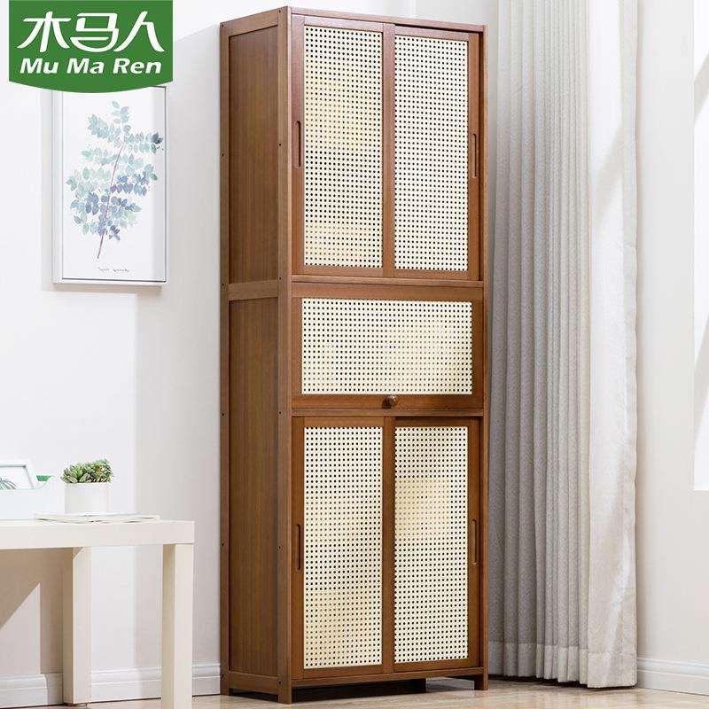 书架书柜置物架带柜门储物柜一体格子柜展示柜落地多层客厅置物柜