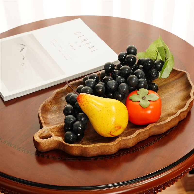 南美胡桃木整v木树叶托盘果盘