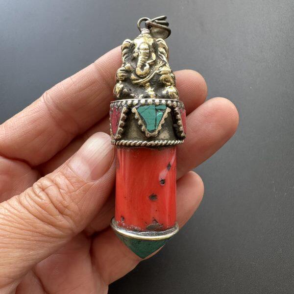 古董老物件印度老古玩杂件黄铜收藏纯货挂件吊坠尼泊尔象神 文玩