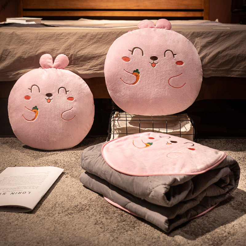 抱枕被子两用二合一m折叠靠枕毯子汽车办公室午睡枕头车载睡觉毛