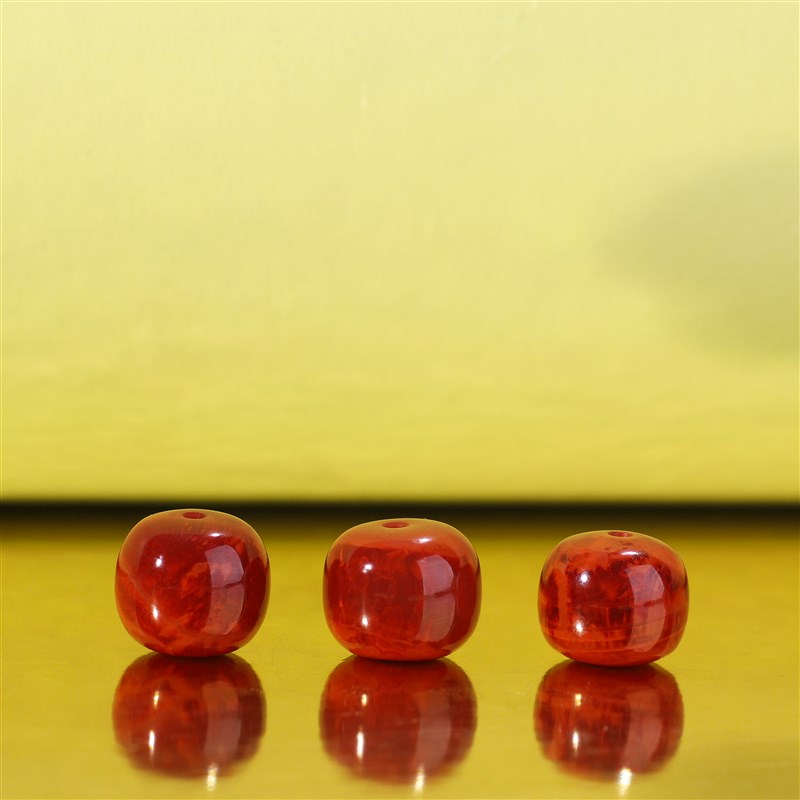 帝廷家!四川凉山南红 瓦西料 满肉火焰红散珠 老型珠X 对珠配饰珠