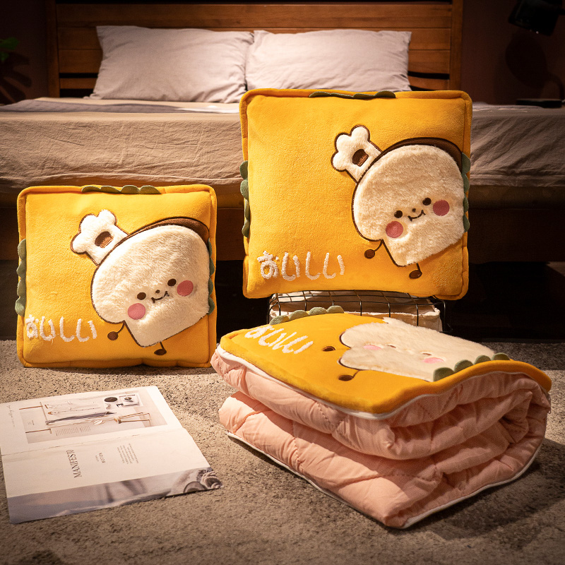 抱枕被子两用折叠小毛毯子二合一B办公室午睡枕头汽车靠枕车内靠