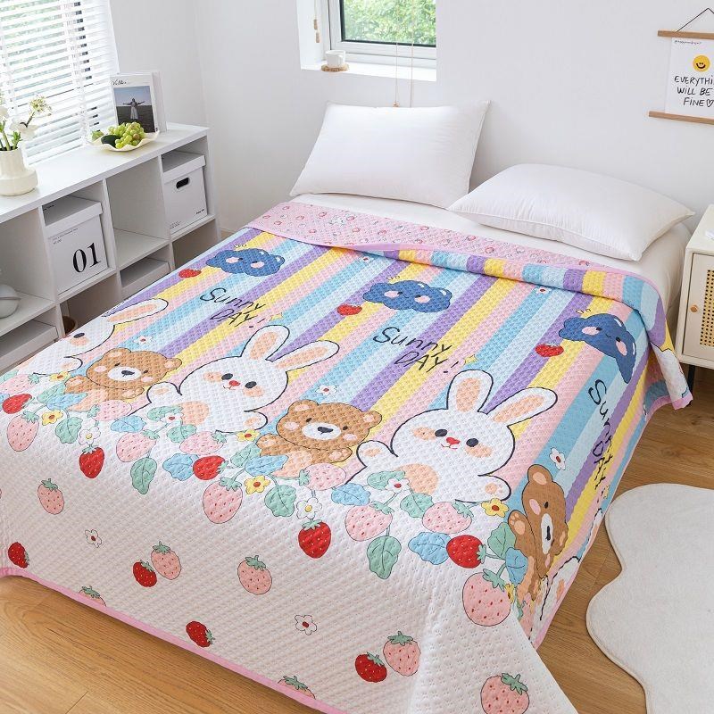 床盖盖毯床单三层夹棉双面炕盖床垫子四J季通用单双人防滑铺盖床