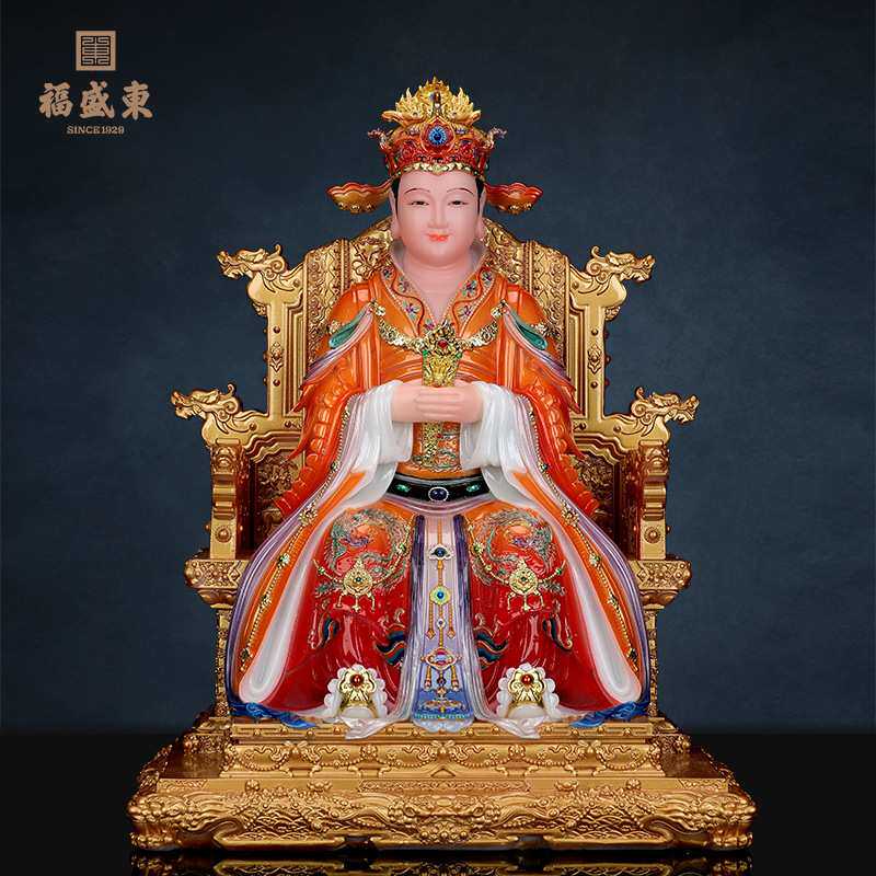 碧霞元君神像供奉家用仿汉白玉泰山奶奶像体泰山圣母泰山娘娘摆件
