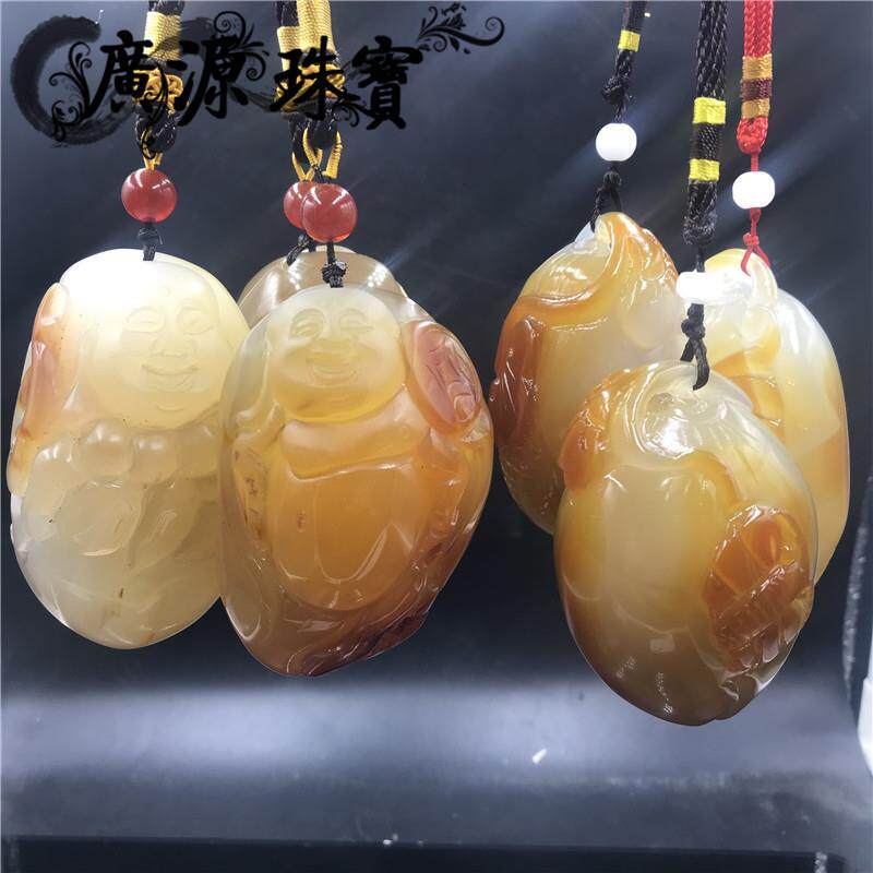 厂家直供巴西玛瑙玉髓手把件圆头貔貅镂空手把件开店直播货源