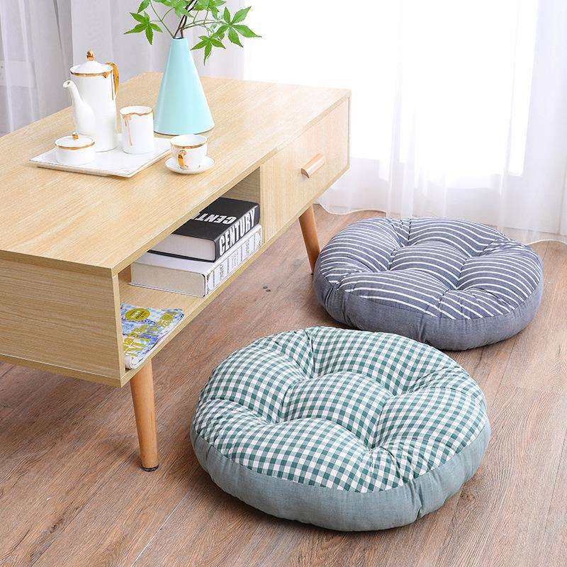 圆形坐垫纯色椅子垫胖子垫加厚加大蒲团垫飘窗榻榻米垫田园布艺