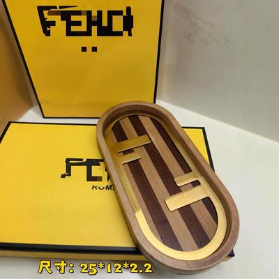 F木托盘客厅轻奢摆件首饰钥匙收纳盘意大利风格家居装饰