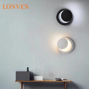 简约月食壁灯北欧酒店民宿玄关装饰灯350度旋转楼梯走道壁挂式