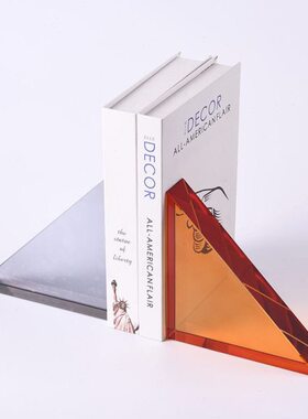 书靠书房楼梯轻奢书台面样板房客厅玄关柜配饰水晶后现代摆件档