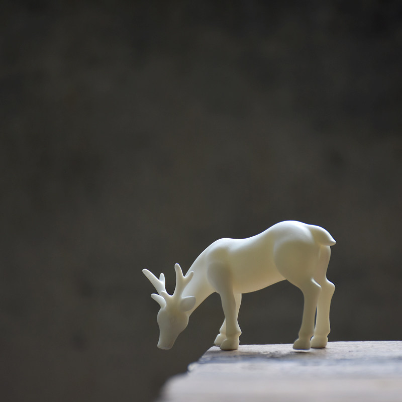 陶瓷唐仕女鹿迷你工艺品中式中国风房间卧室床头柜装Y饰品茶宠摆