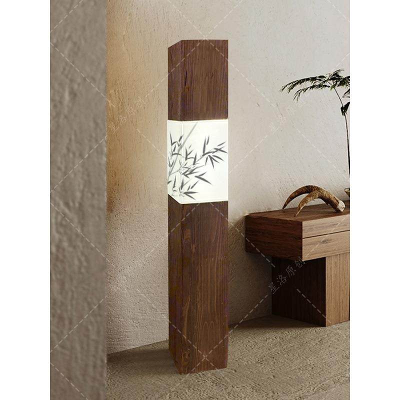 宋代美学客厅实木落地灯中古风酒店大厅沙发边立式卧室茶室氛围灯