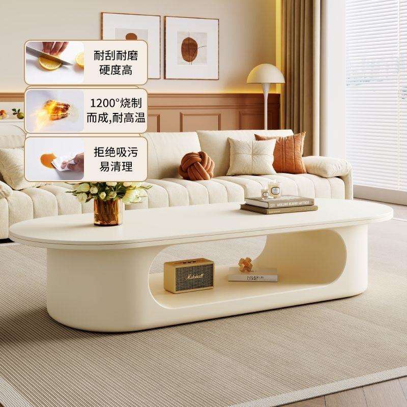 岩板茶几小户型轻奢家用茶几客厅现代电视柜组合2025意式