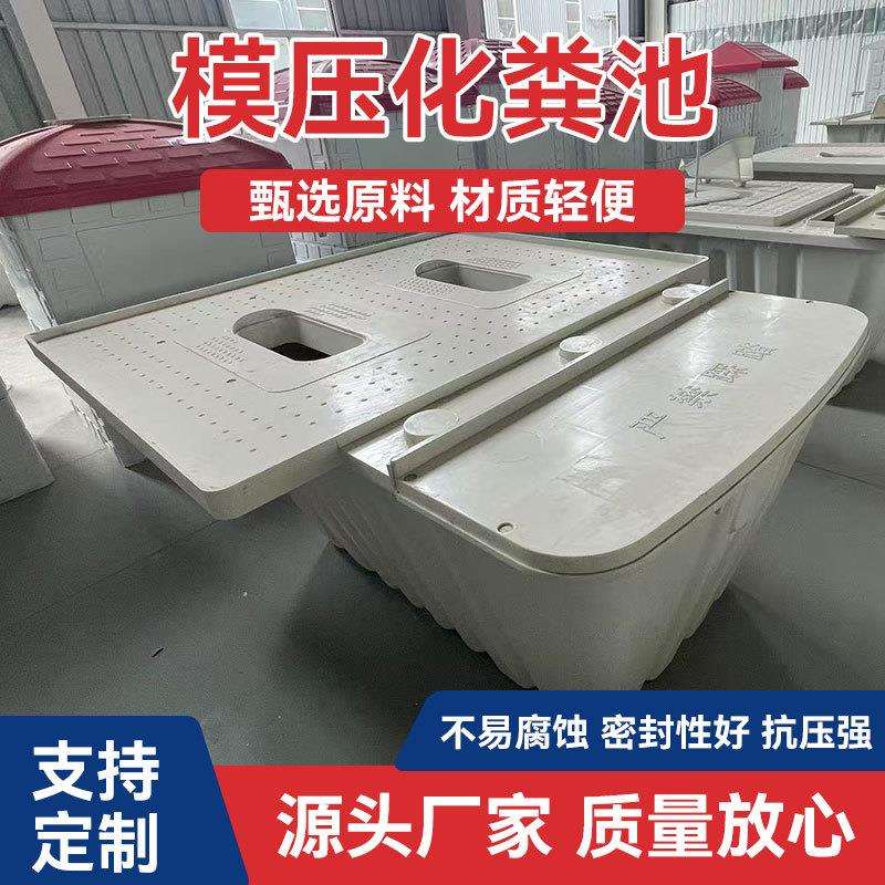 FRP玻璃钢化粪池地埋式白色双坑沉淀池三格式农村旱厕改造化粪池
