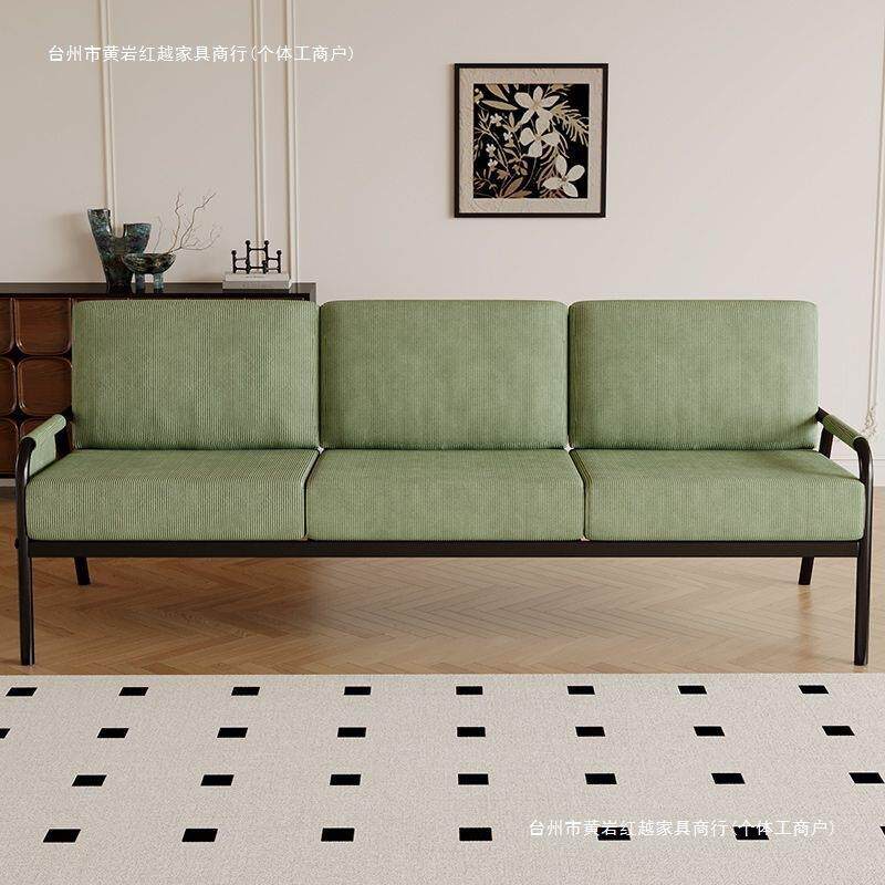 三人双人简易小型沙发小户型出租房铁架沙发舒适透气布艺耐用沙发