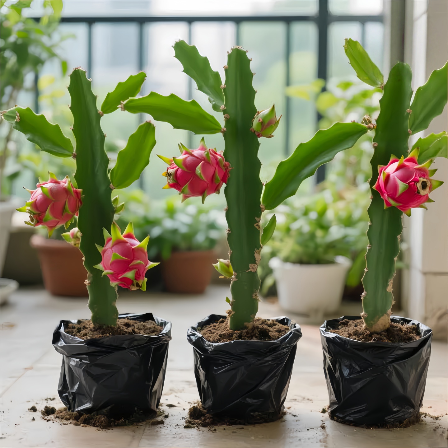 火龙果苗盆栽当年结红心种