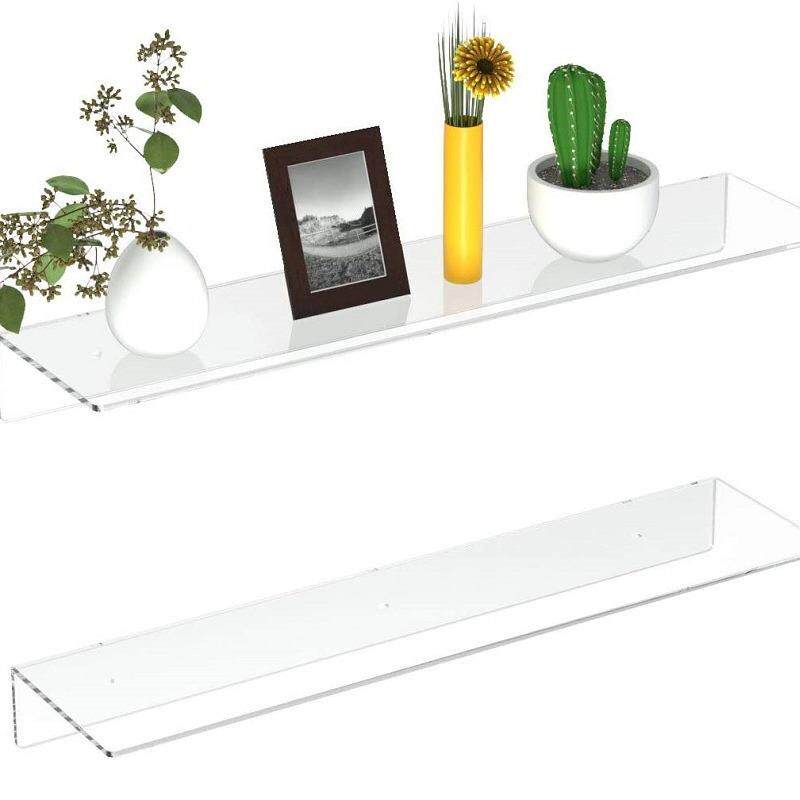 亚马逊爆款亚克力L形置物架透明墙架客厅浴室卫生间壁挂式收纳架
