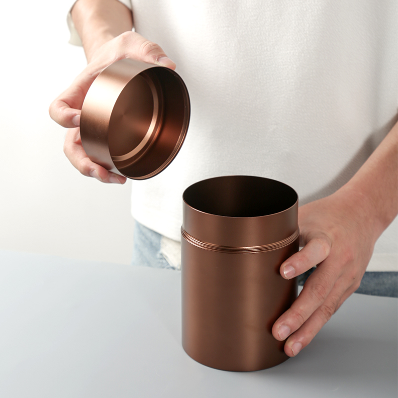 钛铝合金茶叶罐家用大号金属罐不B锈钢防潮茶罐高档茶叶密封罐铁