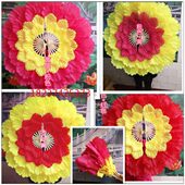 大花团体操花扇 舞蹈扇道具舞蹈扇瓣 子定制扇子 舞蹈新型牡丹新款