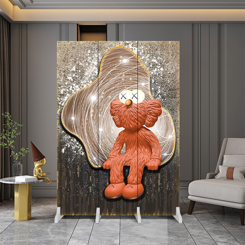 屏风隔墙家用客厅l卧室化妆室进门口遮挡装饰帘可折叠移动简易平