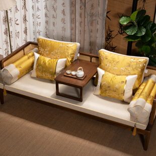 坐垫新中式罗汉床垫子家用红木沙发垫防滑实木家具海绵乳胶定制