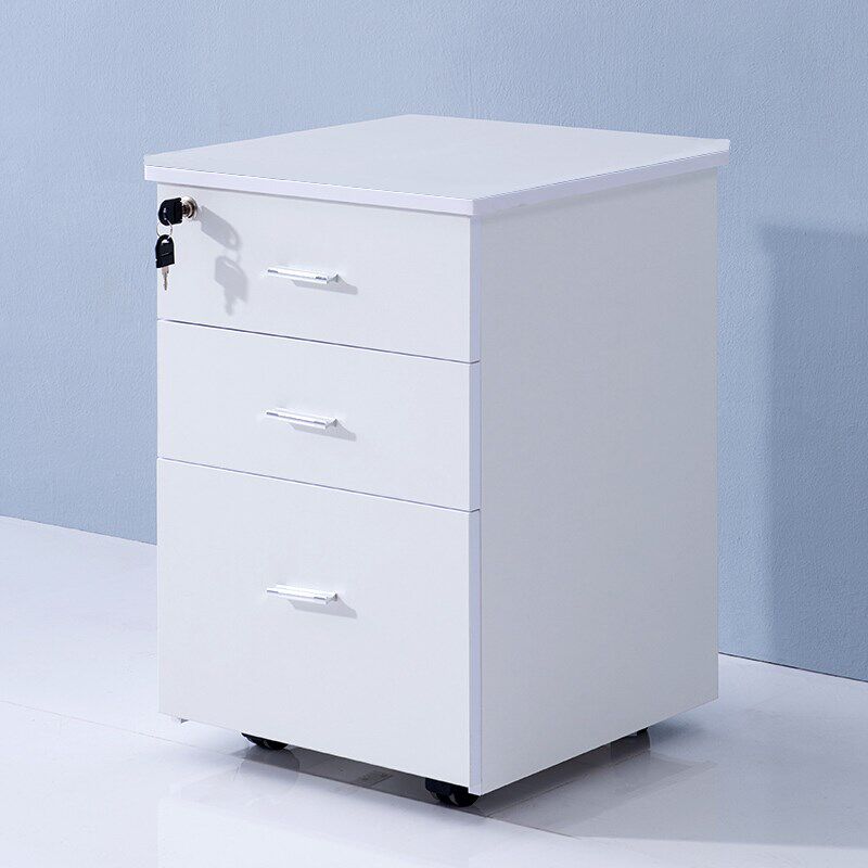 办公活动柜电子密码文件q钢制移动推柜储物柜带锁抽屉小矮柜桌下