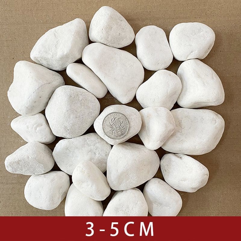 鹅卵石铺地100斤白石子白石头造景白色鹅卵石景U观庭院铺路铺地