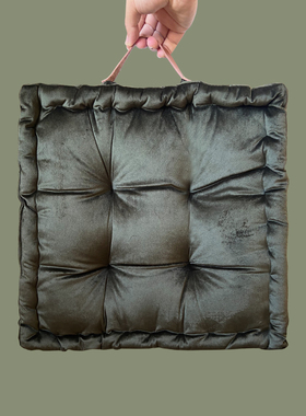 黄色复古丝绒坐垫摩登轻奢圆形抱枕亮丽黄加P厚蒲团屁股垫餐椅垫