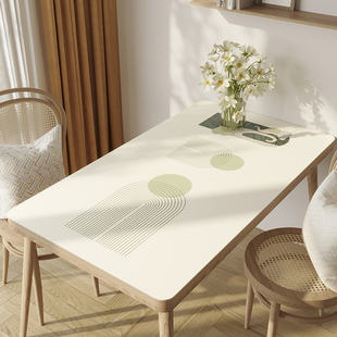 奶油风桌垫皮革桌布免洗防油防水茶几桌布桌面保护垫简Z约餐桌桌