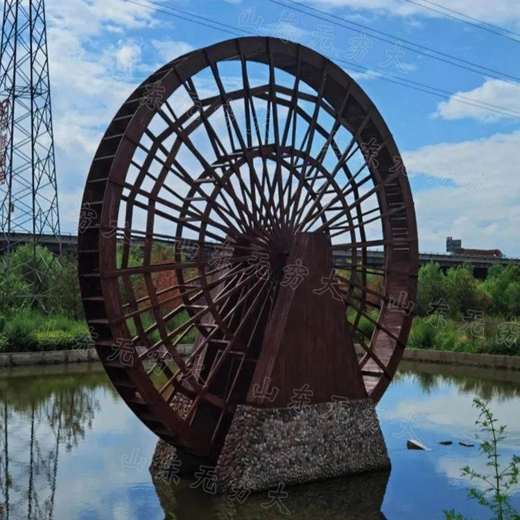 兰州复古防腐木景观地标建筑 户外大型旋转黄河子母水车落地摆件,电子元器件市场,其它元器件,淘宝优惠券,粉丝福利购,淘宝优惠卷