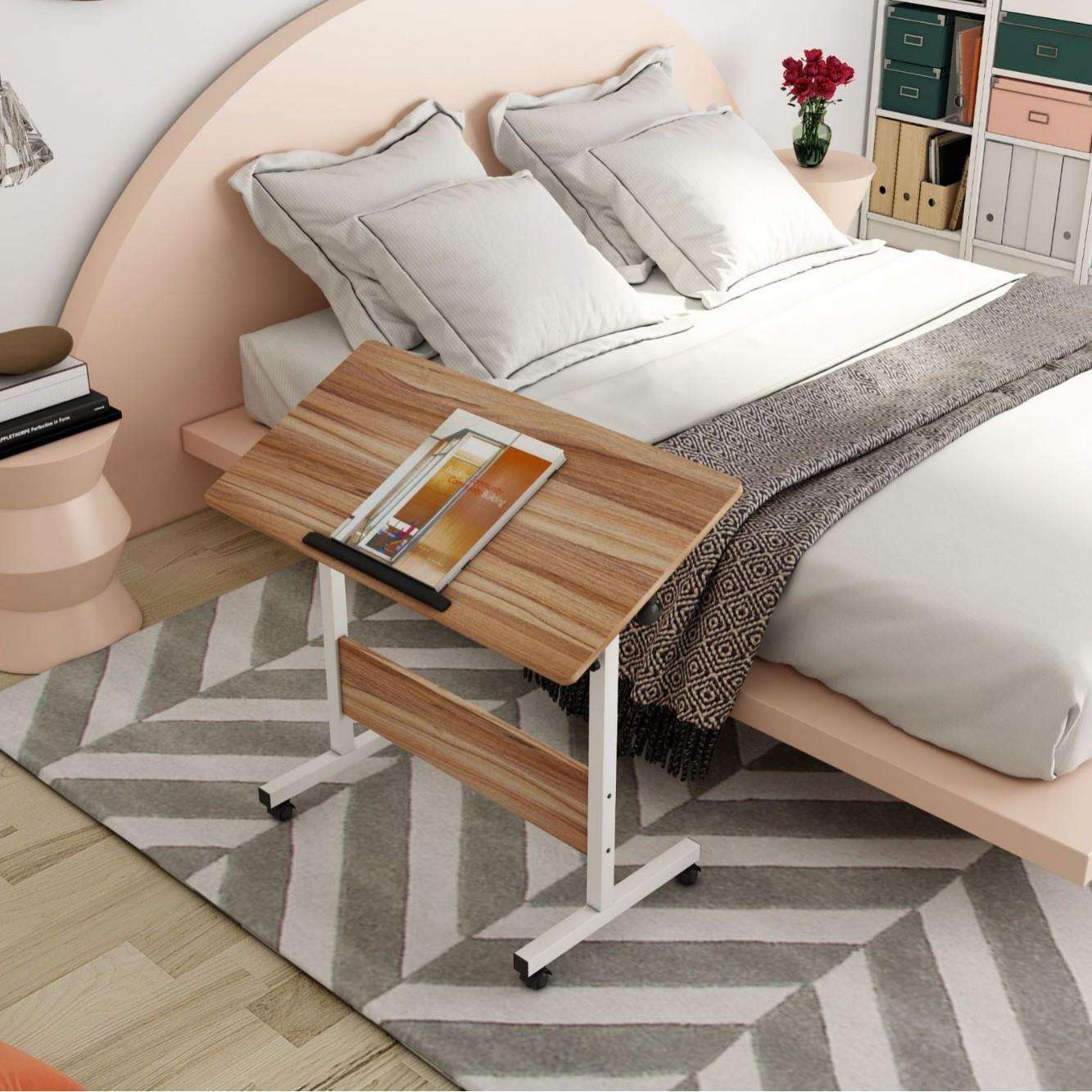 加固床边桌家用可升降电脑桌可移动卧室小型书桌懒人桌学生写字桌