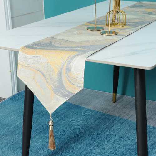 美式餐桌桌旗简约新中式轻奢高端北欧茶几餐边柜斗柜长条桌布床旗